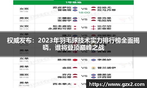 权威发布：2023年羽毛球技术实力排行榜全面揭晓，谁将登顶巅峰之战